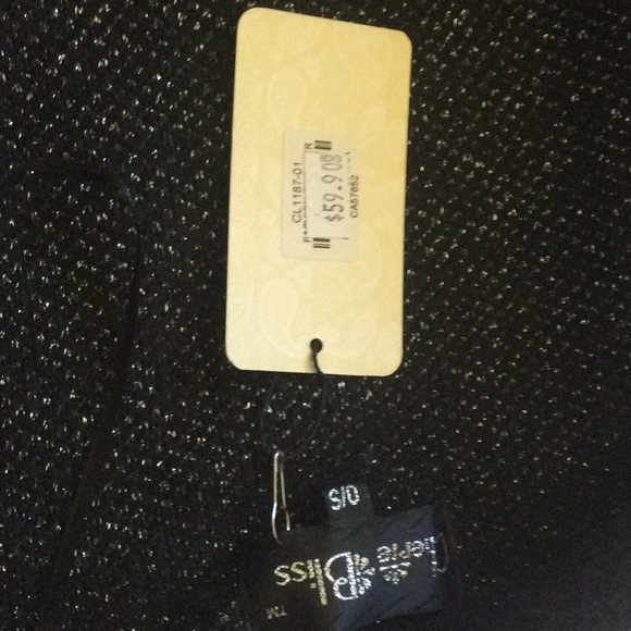 Cherie Bliss Black/Silver Long Cardigan, One Size - Picture 7 of 7